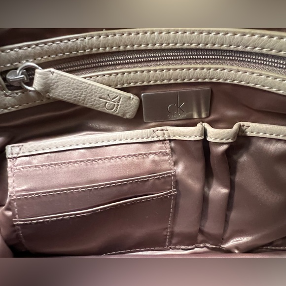 Calvin Klein vintage bag top handle satin pink and tan - Picture 6 of 12